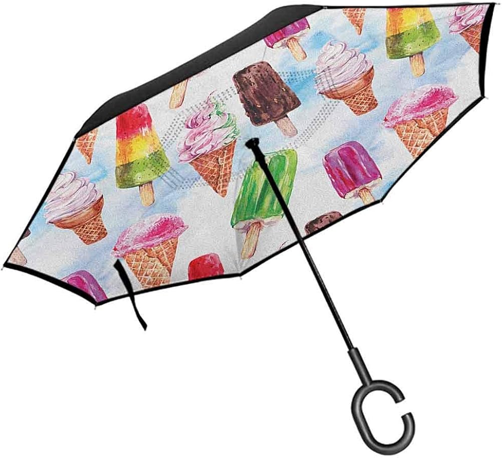 Ice Cream Printed Umbrella Surreal Exotic Type Ice Cream