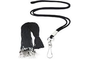 BAITEER 120 Pcs Black Lanyards Premium Bulk Lanyards Round 36" with Swivel J Hook for ID Name Badge Holder, VIP, School, Kids, Coach, Conference, Festival and Hang Keys