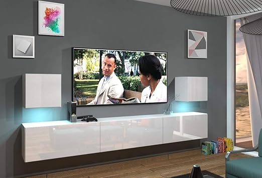 Home Direct Lace N22 1a Modern Living Room Wall Unit Living Room Cabinet Black White High Gloss Amazon De Kuche Haushalt