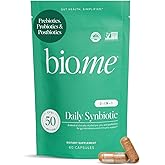 Synbiotic 3-in-1 Prebiotics, Probiotics & Postbiotics for Digestive Health, Gut Health, Immune Support & Bloating Relief for Men & Women - 50 Billion CFU Per Serving - Vegan, 60 Capsules (30 Servings)