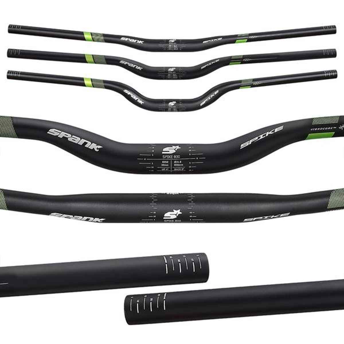 Spank Spike 800 Vibrocore Bicycle Handlebar, Mountain Bike Handlebar, Aluminium Alloy Handlebars,50R(Black Green)