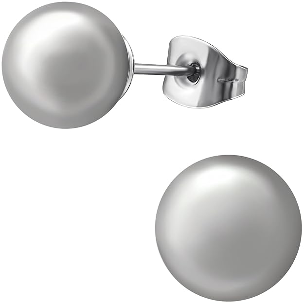 EYS JEWELRY Damen-Ohrstecker Chirurgenstahl 316L Perle 8 mm Damen-Ohrringe im Schmuck-Etui
