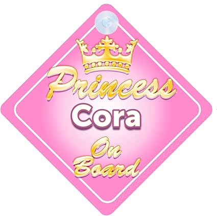 Couronne Princesse Cora On Board Personnalise Pour Bebe Enfant Fille Voiture Panneau Amazon Fr Bebes Puericulture