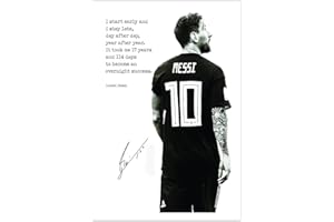 Messi World Cup Poster Soccer Canvas Wall Art Football Sports Superstar Posters Boys Bedroom Decor 12x16in Unframed
