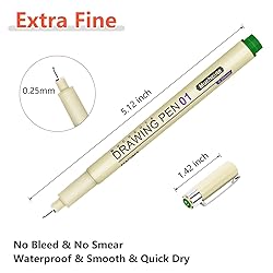 Muchcute 01 Micro Fineliner Drawing Art Pens: 12