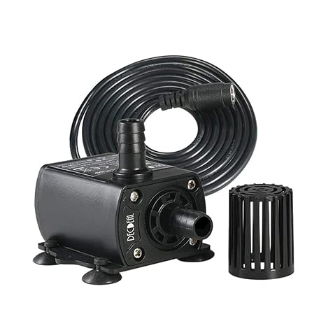 0Miaxudh Wasserpumpe, DC 12 V 400L / H Ultra-Leise Mini Brushless Solar Motor Kaltwasserzirkulationspumpe Black 12V