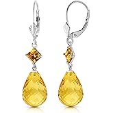 Galaxy Gold GG 11 Carat 14k Solid White Gold Magnolia Bloom Citrine Earrings