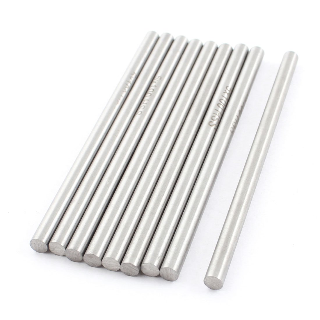 Sourcingmap 9 Pcs 5mm x 100mm Silver Tone HSS Boring Tool Round Lathe Bar Rod
