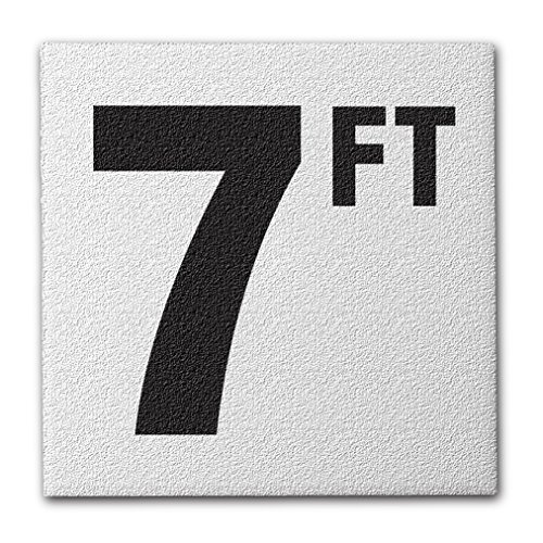 Ceramic Swimming Pool Deck Depth Marker " 7 FT " Abrasive Non-Slip Finish, 4 inch Font