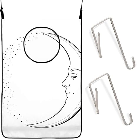 Wachsender Halbmond mit einem Gesicht der hübschen jungen Tür hängenden