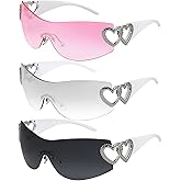 GGSTDDUP 3 Pcs Y2K Sunglasses for Women Men, Y2K Wrap Around Rimless Sunglasses Frameless Sun Glasses UV400 Protection