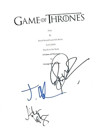 Game Of Thrones Cast Signed Pilot Script Jacob Anderson Gillan R