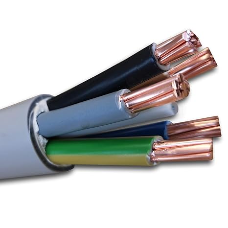 Meterware auf den Meter genau: NYM-J 5x25 mm² (mm2) Mantelleitung - Installationsleitung - grau - Auswahl in 1 Meter Schritte