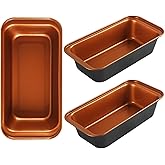 Proigtz 3-Pack Nonstick Loaf Pan 9x5 Inch, Carbon Steel Bread Pan for Baking, Easy Release for Meatloaf, Banana Bread & Pound Cake, Oven Safe 450°F