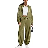 Panadila Womens Sweatsuits 2 Piece Set Zip Up Hoodie and Barrel Sweatpants Piping Sweatshirt Tracksuit Lounge Set