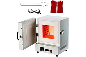 2000W Electric Kiln for Pottery at Home, 2102℉/1150℃ Metal Melting Furnace, Heat Treat Oven with Controller for Jewelry Makin