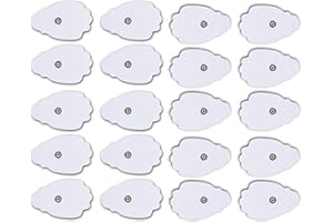 Belifu TENS Unit Electrode Pads Reusable Self-Adhesive Replacement Massage Pads Latex Free, Standard Connection Snap on 3.5mm Cable for Tens EMS Massager