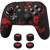 Wolf Controller Skin Cover for NS Switch Pro Controller, RALAN 1 Controller Skin+4 Customised Thumb Grips Caps Accessories