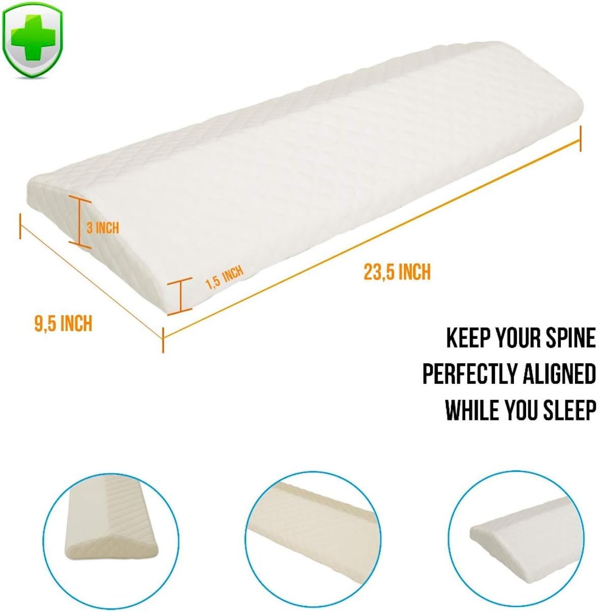 Cooling Gel Lumbar Pillow for Sleeping Memory Foam Thickest 3” Lower Back Pain Relief Support Cushion in Bed Waist Support Cushion Pregnant Woman Hip Knee Spine Alignment Sciatic Nerve Pain Relief: Kitchen & Dining