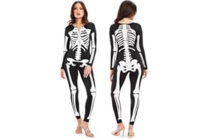 Tipsy Elves Form Fitting & Flattering Skeleton Bodysuits for Halloween - Women's Sexy Skeleton Costume