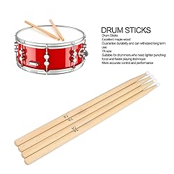 Maple Wood 7A Nylon Tip Drumsticks, 2 Pairs Drum