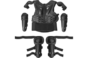 KELENDLE Kids Motorcycle Armor Vest Suit Body Dirt Bike Protective Gear Youth Chest Spine Protector Child Elbow Knee Pads for Outdoor Racing Riding Skating Snowboarding Skiing