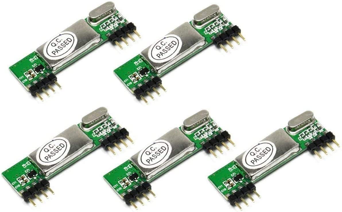 Fasizi 5pcs RXB6 433Mhz Superheterodyne Wireless Receiver Module for Arduino/ARM/AVR