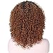 YOURWIGS Ombre Synthetic Wigs for Black Women Brown Kinky Curly Ladies Wig Realistic Looking Heat Resistant Full Wigs 16'' with Wig Cap Z083