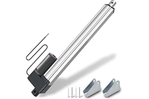 UYGALAXY Linear Actuator 12 Inch Stroke with Mounting Bracket, DC12V 900N(200lbs) IP65 Waterproof 12mm/s Quiet Low Noise Motor for DIY Chicken Coop Electric Recliner Lift Massage Bed Sofa (12")