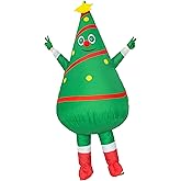 HIYAPATY Inflatable Christmas Tree Costume Adult Size Funny Blow Up Costumes Suit for Christmas Party Cosplay