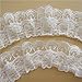 2 Meters Pleated Organza 2-Layer Lace Edge Trim Ribbon 6 cm Width White Trimmings Fabric Embroidered Applique Sewing Craft Wedding Bridal Dress Embellishment DIY Party Decoration Clothes Embroidery