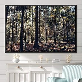 signwin Framed Canvas Wall Art Rustic Woods Brown...