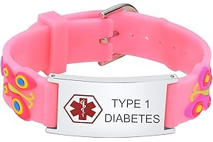 HISATAN Personalized Medical ID Bracelet - Silicone ID Wristband with Medical Alert Badge for Women Kids Cute in Case of Emergency Bracelets(5.1''-6.5'')