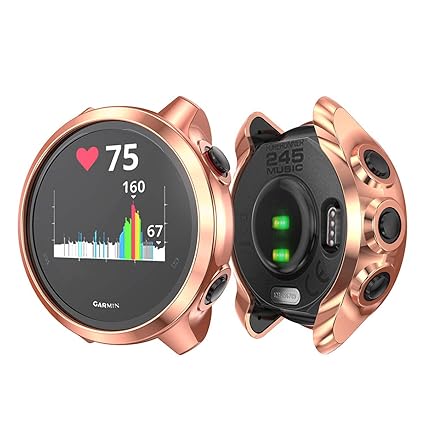 KPYJA Compatible with Garmin Forerunner 245 Music Case, Soft TPU Slim Protective Bumper Cover Saver Shell for Garmin Forerunner 245 Music Smartwatch ...