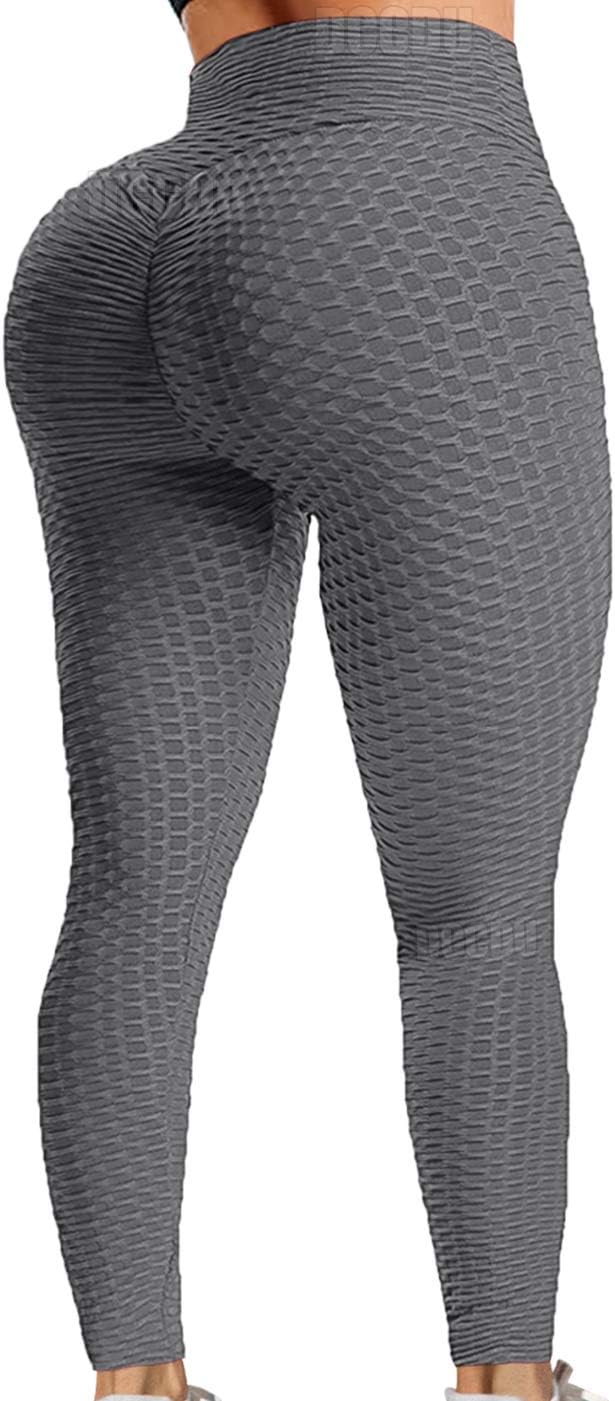 DCCDU Anti Cellulite Ruched Butt Lifting Leggings Booty Lifting Tummy Control Yoga Pants High Waist Textured Workout Tights