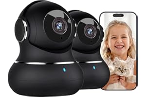 litokam 2K Indoor Camera, 360 Pan/Tilt Home Security Cameras with Motion Detection, Pet Cam with Phone App, Baby Monitor with Night Version, WiFi Camaras, Two Way Audio, Work with Alexa, 2 Pack