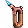 Laffizz 1 Pack Torch Lighter Single Jet Flame Refillable Butane Lighter Windproof Gas Torch Lighters Adjustable Jet Lighter Cool Lighter for Camping Candle BBQ Grill(Fuel Not Included)