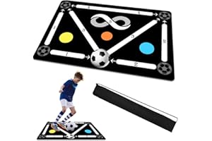 Soccer Training Mat with Adjustable Soccer Trainer - Non-Slip Soccer Training Equipment for Kids Youth to Boost Speed