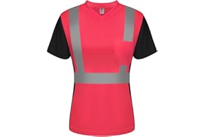 TCCFCCT High Visibility Safety Shirt for Women, Hi Vis Shirts, Class 3 Safety Shirts