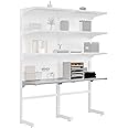 JWX Shelf Set *2 White, Suitable Pegboard Standing Shelf Unit White