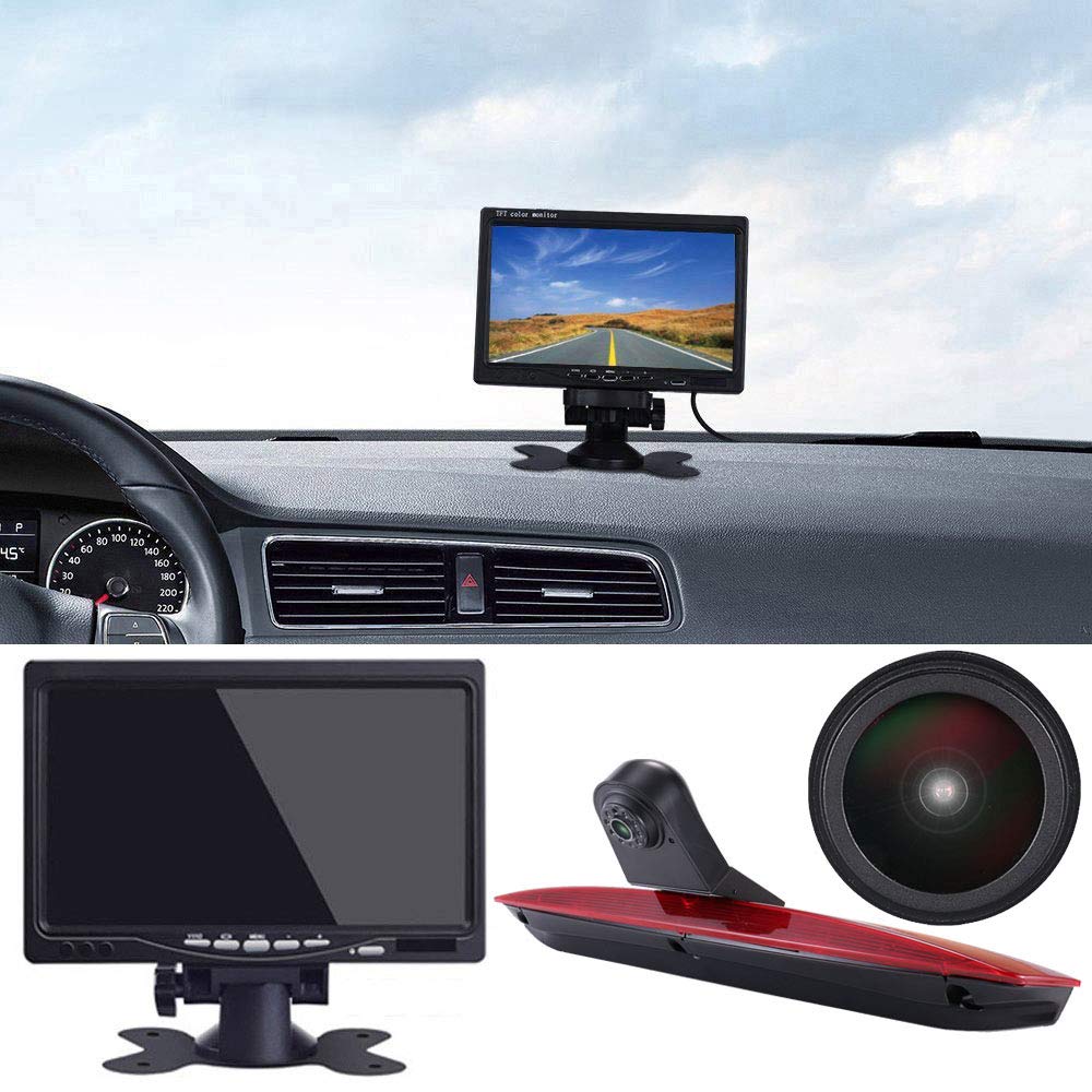 18 mm Lens Reversing Camera + 7 Inch TFT LCD Screen Monitor Brake Light Car Roof Reversing Camera for Vito W447 109 11 114 BLUETEC LWB Box GDI Van Third MPV 2015