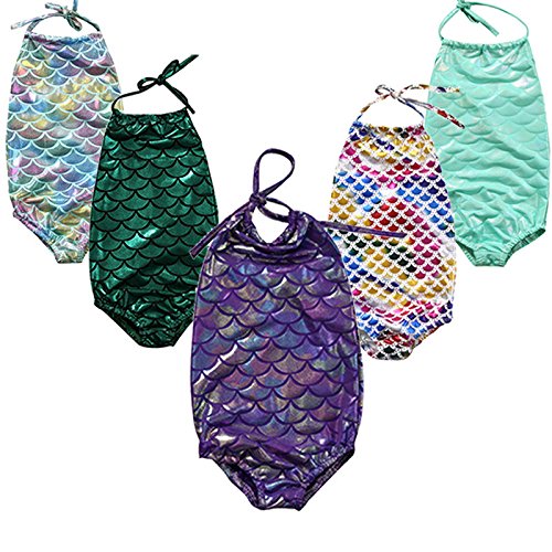 Kids Girls Swimming Mermaid Costume Swimsuit Swimwear Bikibi Set Bathing Suit