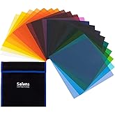 Selens 20pcs Color Gel Filters for Lighting Effect, 10x10 Inches Photography Color Correction Kit, 20 Assorted Colors, Transp