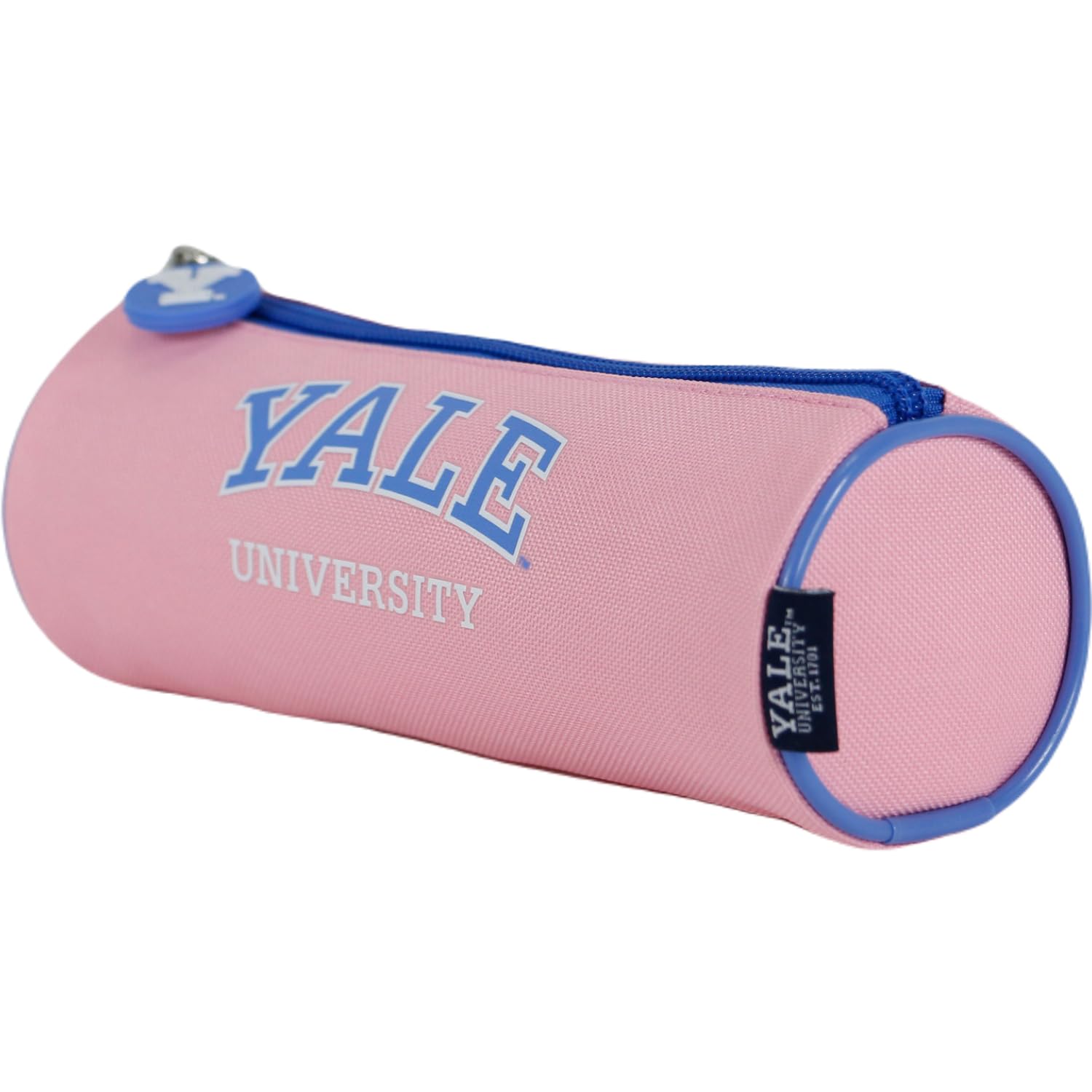 DOHE - Round School Pencil Case - Zipper Closure, Durable Polyester, 21x7.5x7.5 cm, School Supplies - Yale University Pink Lady - Pink
