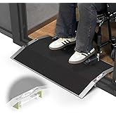 Nuvium Bridge Threshold Ramp for Doorways, 27.6 x 17 in, 1.6 in High | Non-Slip Aluminum, 2.8&ndash;5.1 in Adjustable Support Width, Wheelchair Ramp for Sliding Door Tracks and Patio Door Thresholds