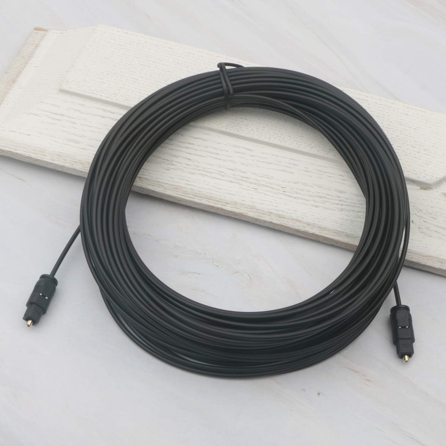 Pxyelec Digital Optical Audio Cable 20M Fibre Optic Cable with TOSLINK Connector for Home Cinema,TV,Dolby Atmos,DTS Devices- Pro Quality Durable Black Jack - Image 5