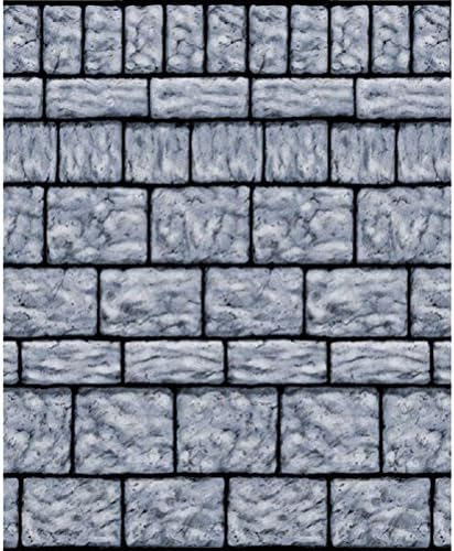 Gothic Halloween Scene Setter Stone Wall Room Roll Decoration Set