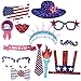 Patriotic 4th of July Photo Booth Props DIY for Independence Day Party Decorations 26-pack by Tinksky