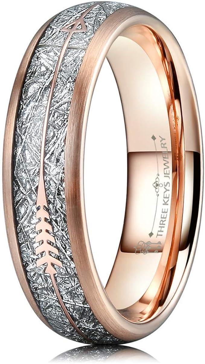 THREE KEYS JEWELRY Men Wedding Hunting 6mm Bands Tungsten Viking