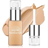 Liquid Foundation Full Coverage Matte Flawless Face Makeup - Medium | Lightweight Creamy Texture Foundation, Hydrating &amp; Smoothing, Transfer-Proof, Radiant Skin, for All Skin Types